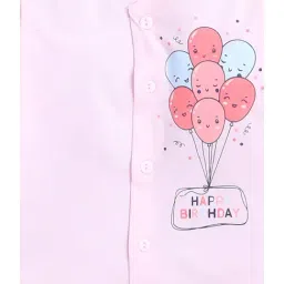 Bumzee Kids Pink Printed Full Sleeves Jhabla With Pyjamas image 5