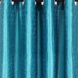 Romee Blue Polyester Geometric Curtains and Sheers image 2