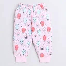 Bumzee Kids Pink Printed Full Sleeves Jhabla With Pyjamas image 4