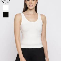 La Intimo Cream, Cream, Black Playful Dreamer Camisole (Pack of 3)-picture-29