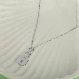 Mia by Tanishq Minimalist Padlock Silver Necklace for Women-picture-31