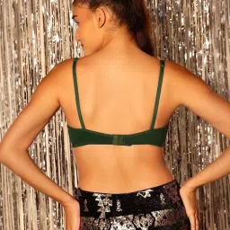 Clovia Green Cotton Full Coverage Bra image 2
