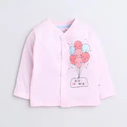 Bumzee Kids Pink Printed Full Sleeves Jhabla With Pyjamas image 3