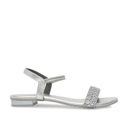 Rocia by Regal Women's Silver Ankle Strap Sandals image 2
