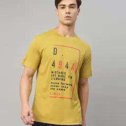 Dida Yellow Polyster Regular Fit Typography T-Shirt-picture-46