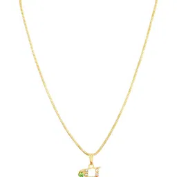 Anek goods Gold-Toned Stainless Steel Crystals Statement Necklace-image-8