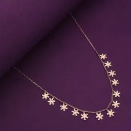 Kai Jewel Sterling Silver Rose Gold Strand Of Snowflakes Casual Necklace-picture-30