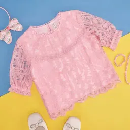 Pantaloons Junior Bubblegum Pink Embroidered Top-picture-19