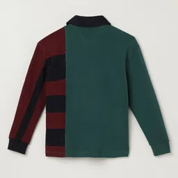 Tommy Hilfiger Boys Colourblocked V-Neck Applique T-shirt image 4