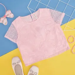 Pantaloons Junior Candy Pink Embroidered Top-picture-29