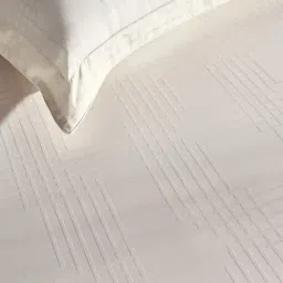 DDECOR Live beautiful White Cotton Geometric 300 TC Double Flat Bedsheet with 2 Pillow Covers image 3