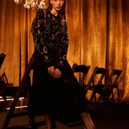 RAREISM Black Viscose Blend Printed Long Sleeves Sweater image 5