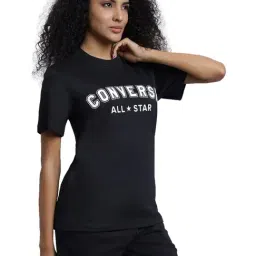 Converse Unisex Black All Star Center Front Printed Regular Fit T-Shirt image 4