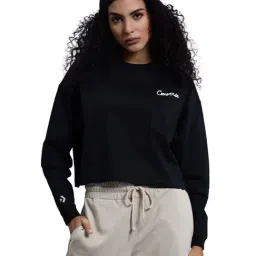 Converse Black Fashion Crop Pocket Regular Fit Top-picture-12