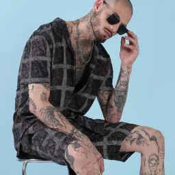 SHOWOFFFF Black Cotton Relaxed Fit Printed Co-Ord Set-picture-33