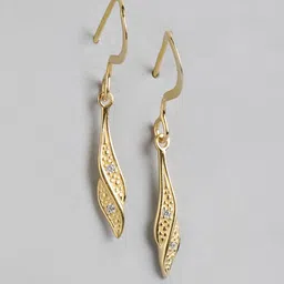 Carlton London 925 Sterling silver Gold Plated Drop Earrings-picture-18