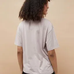 Fame Forever By Lifestyle Beige Cotton Regular Fit Printed T-Shirt image 2