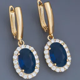 Kushal's Fashion Jewellery Gold Plated Zircon Studded Circular Hoop Earrings-picture-30