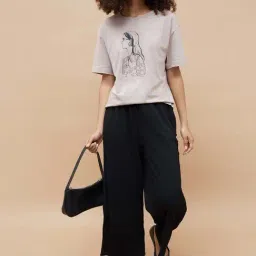 Fame Forever By Lifestyle Beige Cotton Regular Fit Printed T-Shirt image 4