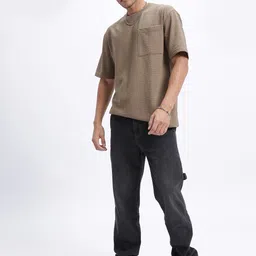 glitchez Men Relaxed Drip Faded Jeans image 5