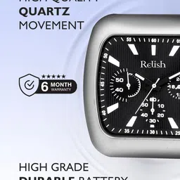 Relish Men Skeleton Dial & Stainless Steel Straps Reset Time Analogue Watch RE-NW2003 image 3