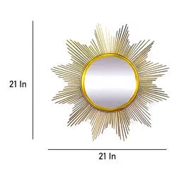 Royaloak Sunflower Yellow Round Glass Wall Mirror image 2