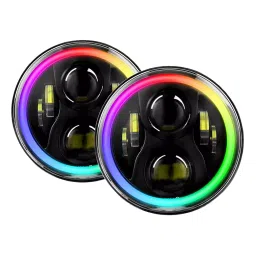 AllExtreme EXB7RH2 LED Headlight with Bluetooth Controlled Suitable for Bullet & SUVs-‎Black 2 PCS-image-42