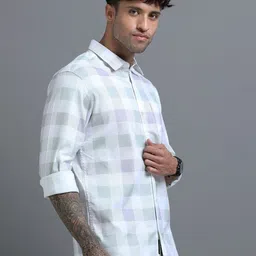 RIGS AND RAGS Checked Spread Collar Classic Regular Fit Shirt image 3