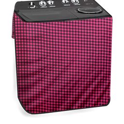 The Furnishing Tree Pink Checks Pattern PVC Washing Machine Cover-picture-34