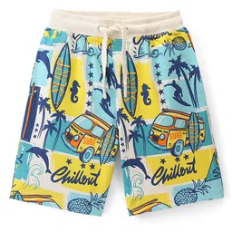 Pine Kids Terry Knit Above Knee Length Shorts Beach Theme - Multicolor-picture-20