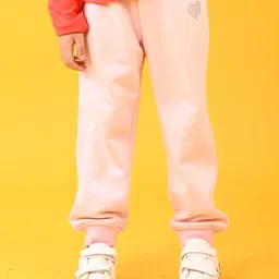 Anthrilo Fleece Heart Printed Jogger - Pink-picture-11