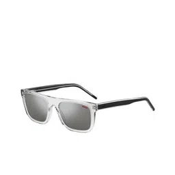 HUGO Unisex Rectangle Sunglasses with UV Protected Lens 207071MNG54T4-Silver image 3