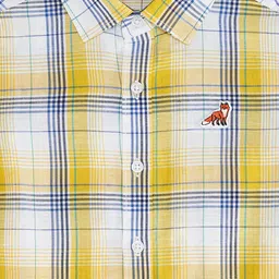 Pantaloons Junior Half Sleeves Checked Shirt - White image 3