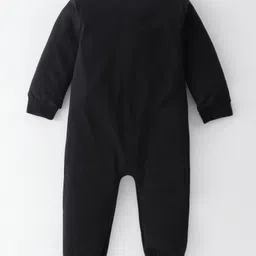 BLUSHES Christmas Theme 100% Cotton Full Sleeves Its My 1st Christmas Text Printed Romper - Black image 3