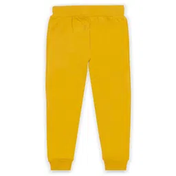 J&JP Cotton Looper Be Wild Text Printed Joggers - Yellow image 3