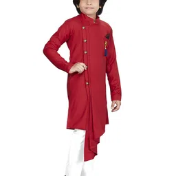 NOYYAL Boys Regular Pure Cotton Kurta with Churidar image 4