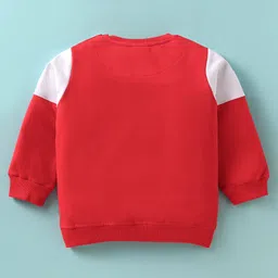 Kookie Kids Full Sleeves T-Shirt & Lounge Pant Set with Text Print - Red & White image 3