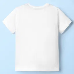 Babyhug Single Jersey Knit Half Sleeves T-Shirt & Shorts With Beach Theme Print - Red & White image 3