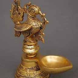 JAYPORE Deshna Brass Antique Handcrafted Diya-picture-10