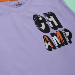 KiddoPanti Boys Purple Cotton Printed T-Shirts image 4