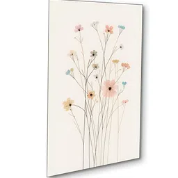 nestroots White & Blue 4 Pieces Floral Symphony Canvas Paintings Wall Arts image 5