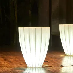 ATUL Classic Style LED Pots Floor Standing White Plastic Weather & UV Resistant, Flora Planter image 2