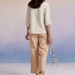 Jaipur Kurti Off-White Cotton Embroidered Top image 2