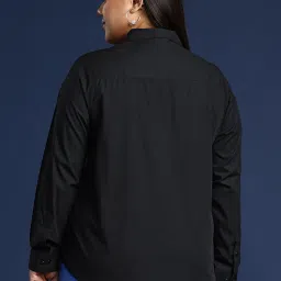Hancock Black Cotton Regular Fit Shirt image 2