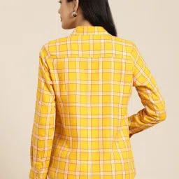 Hancock Yellow Cotton Checks Shirt image 2