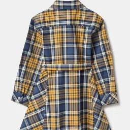 United Colors of Benetton Girls Multicolor Cotton Checks Full Sleeves Dresses image 2