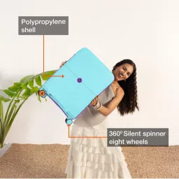 Nasher Miles Light Blue Small Hard Cabin Trolley Bag image 2