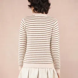 Crimsoune Club Pink & Brown Self Pattern Sweater image 2