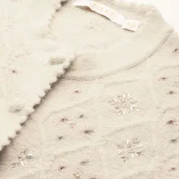 Apsley Beige Regular Fit Embroidered Cardigan image 5