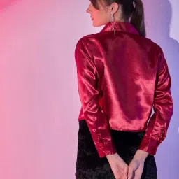 BUYNEWTREND Red & Beige Boxy Fit Shirt (Pack Of 2) image 2